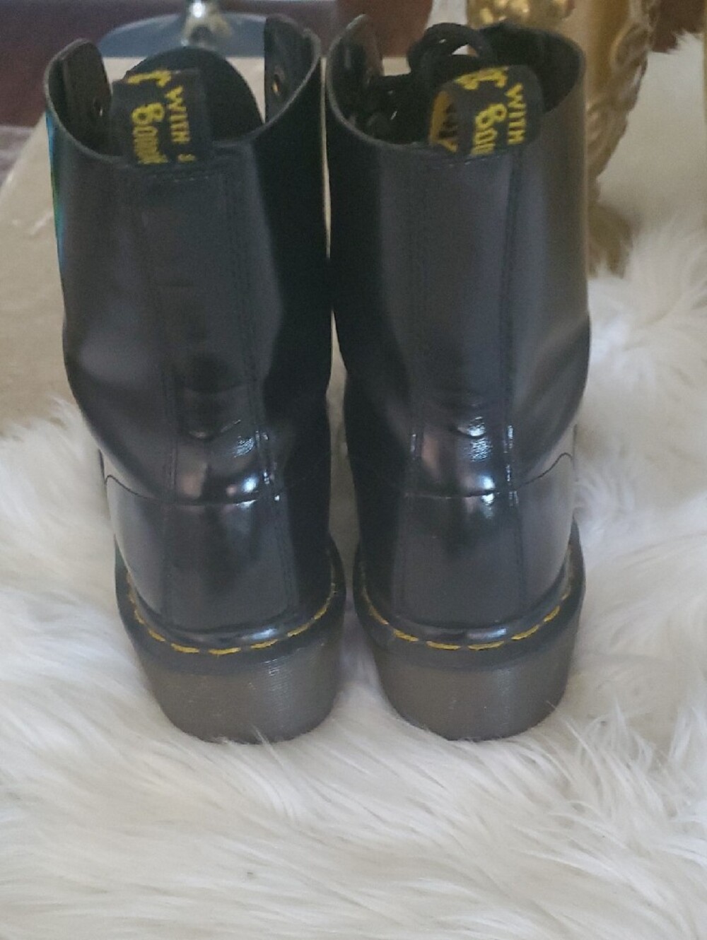 Dr. Martens Black Leather Lace-Up Combat Boots - Picture 6 of 16